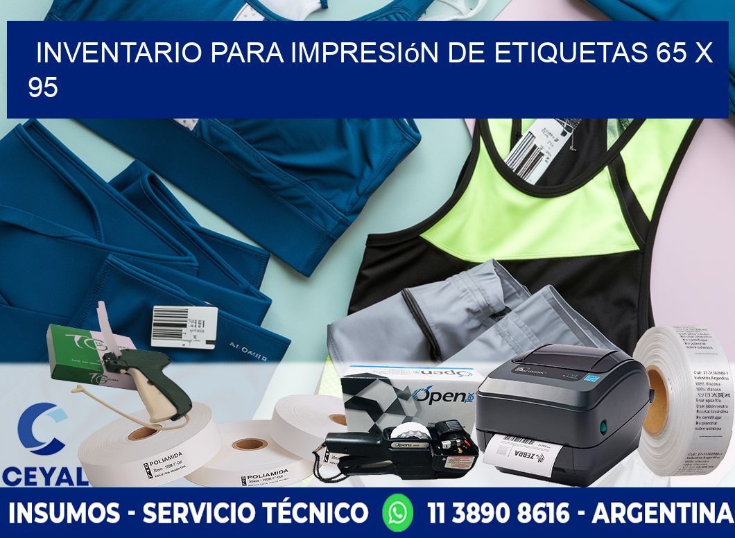 inventario para impresión de etiquetas 65 x 95