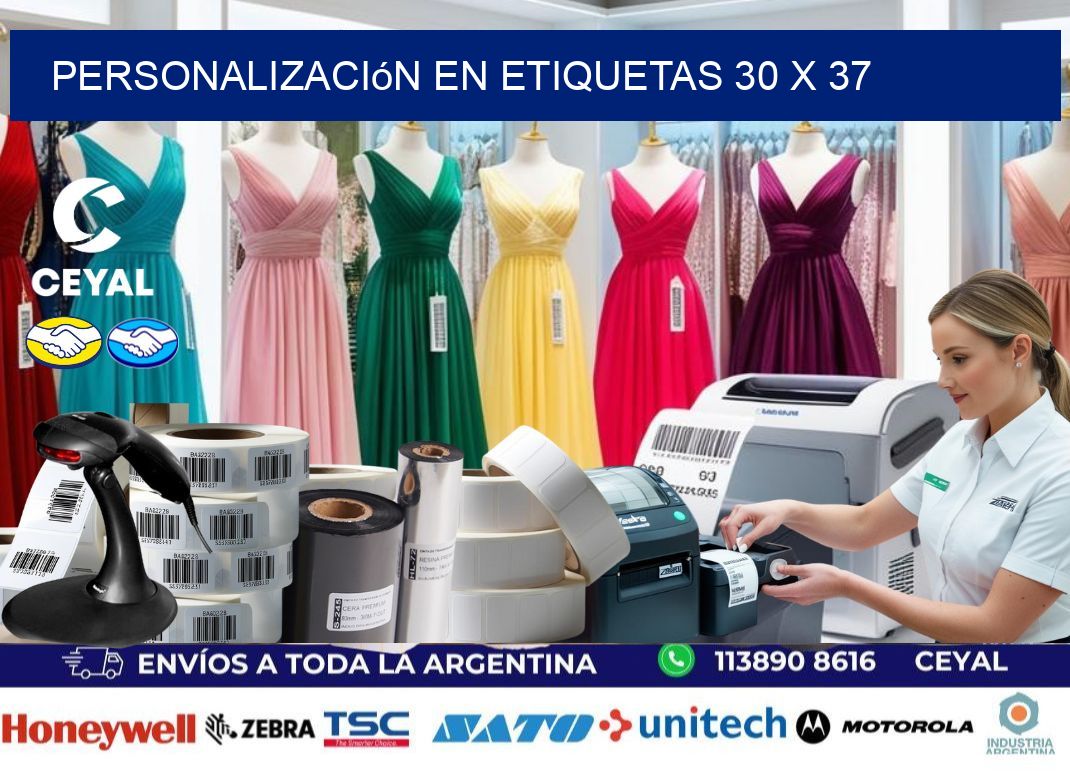 personalización en etiquetas 30 x 37
