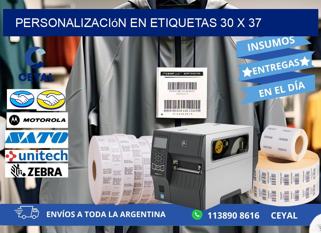 personalización en etiquetas 30 x 37
