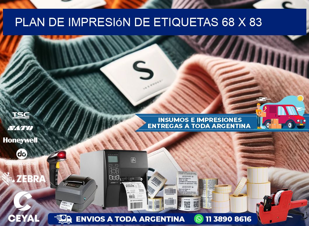 plan de impresión de etiquetas 68 x 83