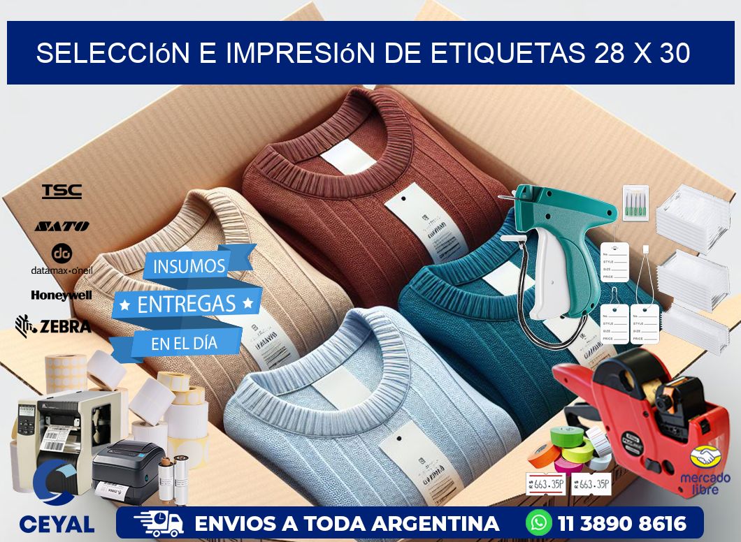 selección e impresión de etiquetas 28 x 30