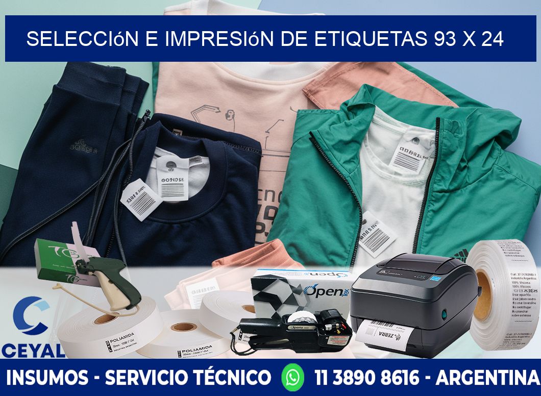 selección e impresión de etiquetas 93 x 24