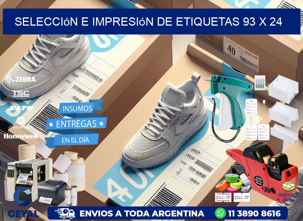 selección e impresión de etiquetas 93 x 24
