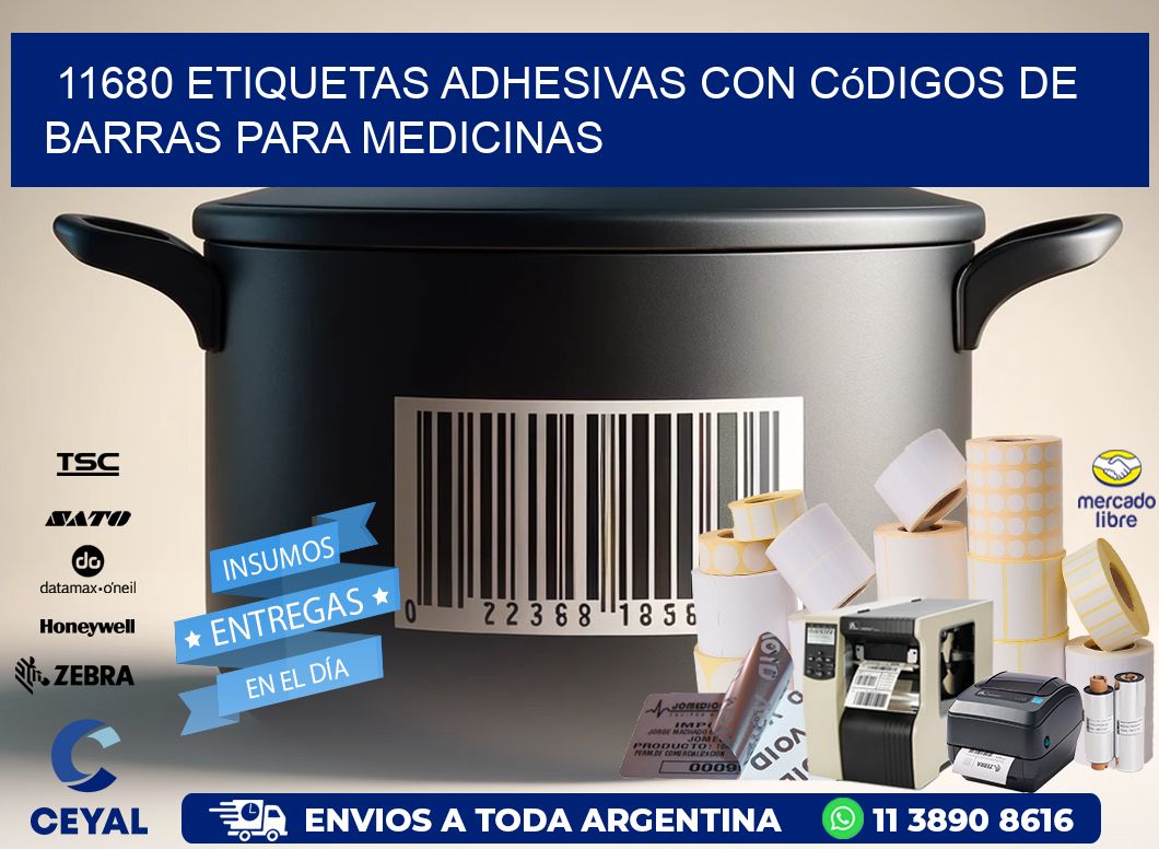 11680 etiquetas adhesivas con códigos de barras para medicinas