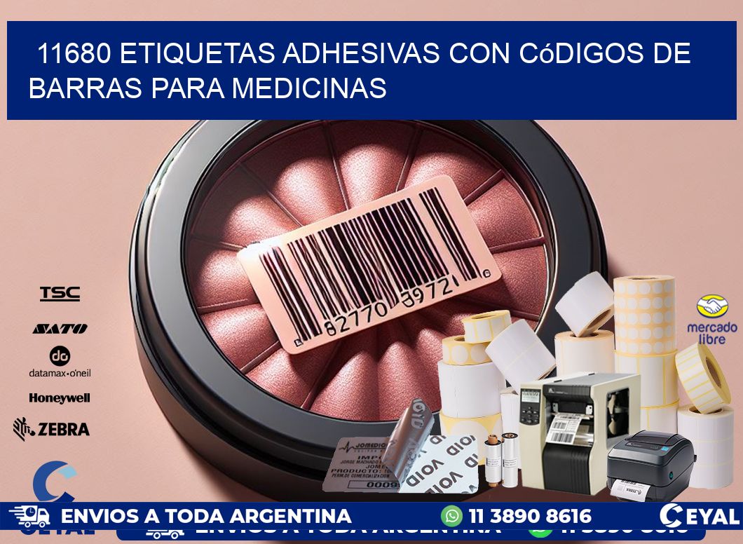 11680 etiquetas adhesivas con códigos de barras para medicinas