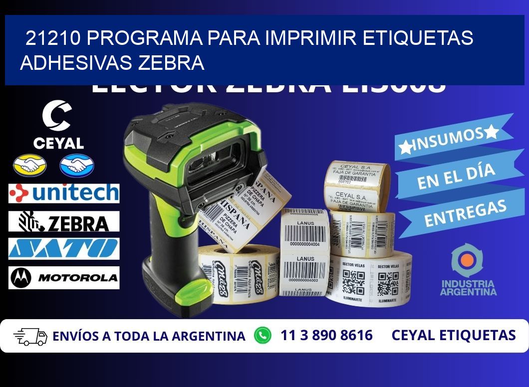 21210 Programa para imprimir etiquetas adhesivas zebra
