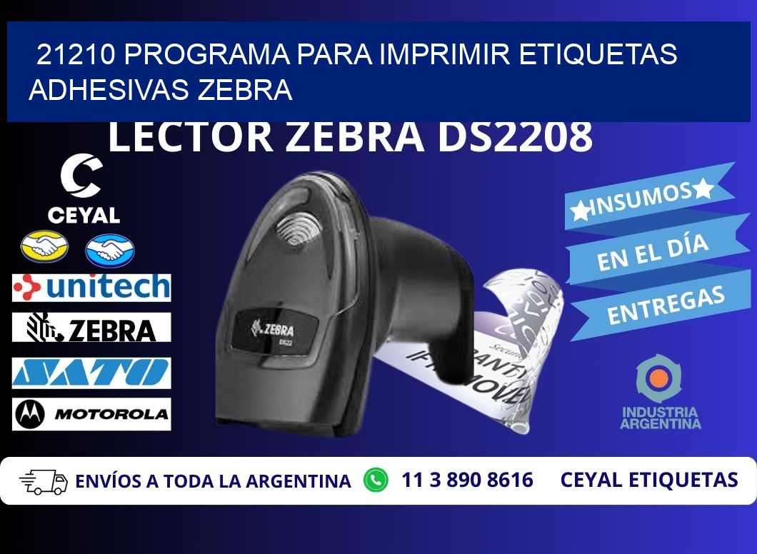 21210 Programa para imprimir etiquetas adhesivas zebra