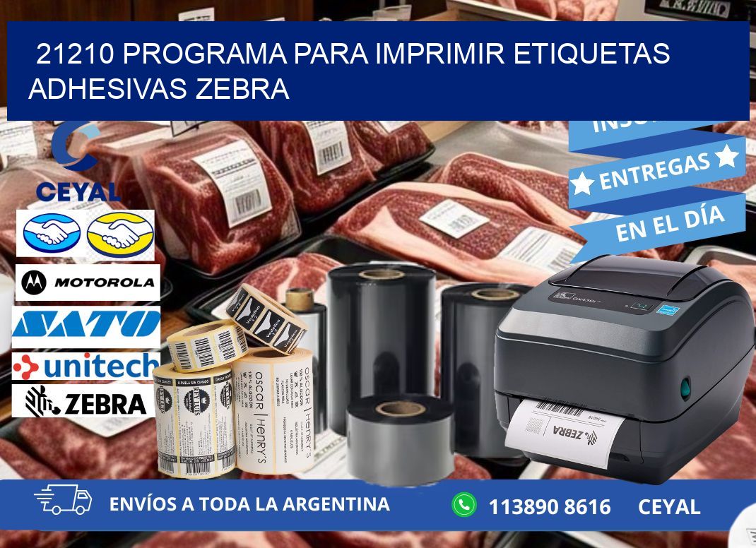 21210 Programa para imprimir etiquetas adhesivas zebra