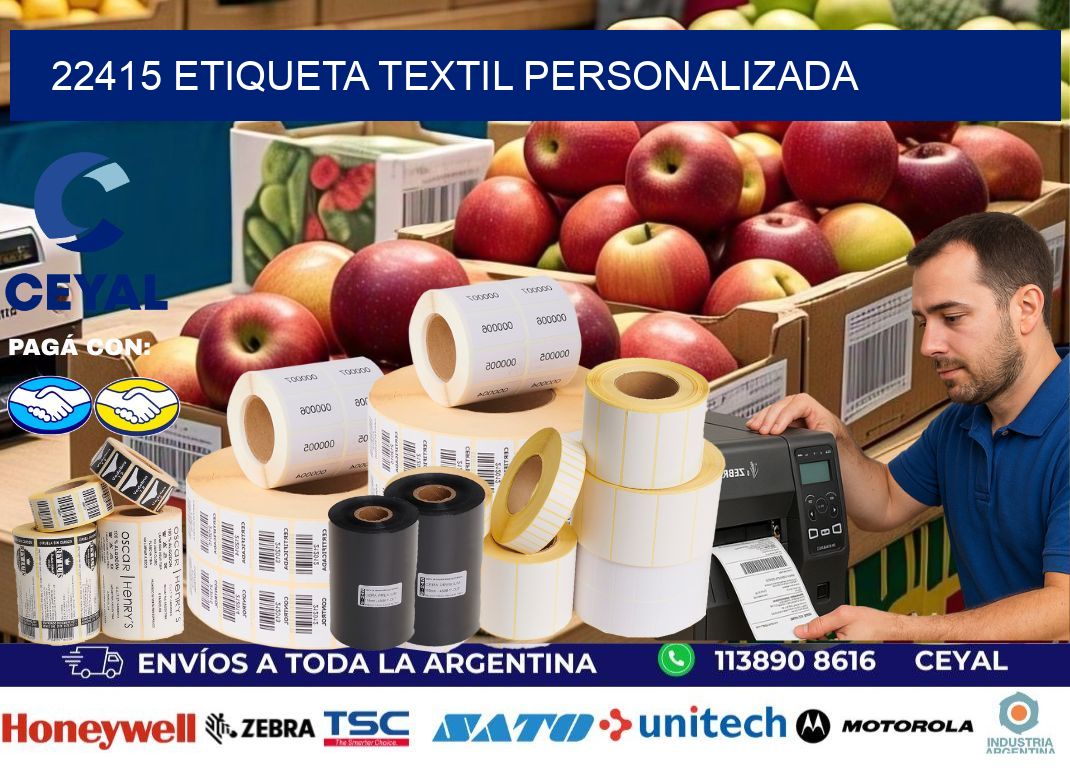 22415 Etiqueta textil personalizada