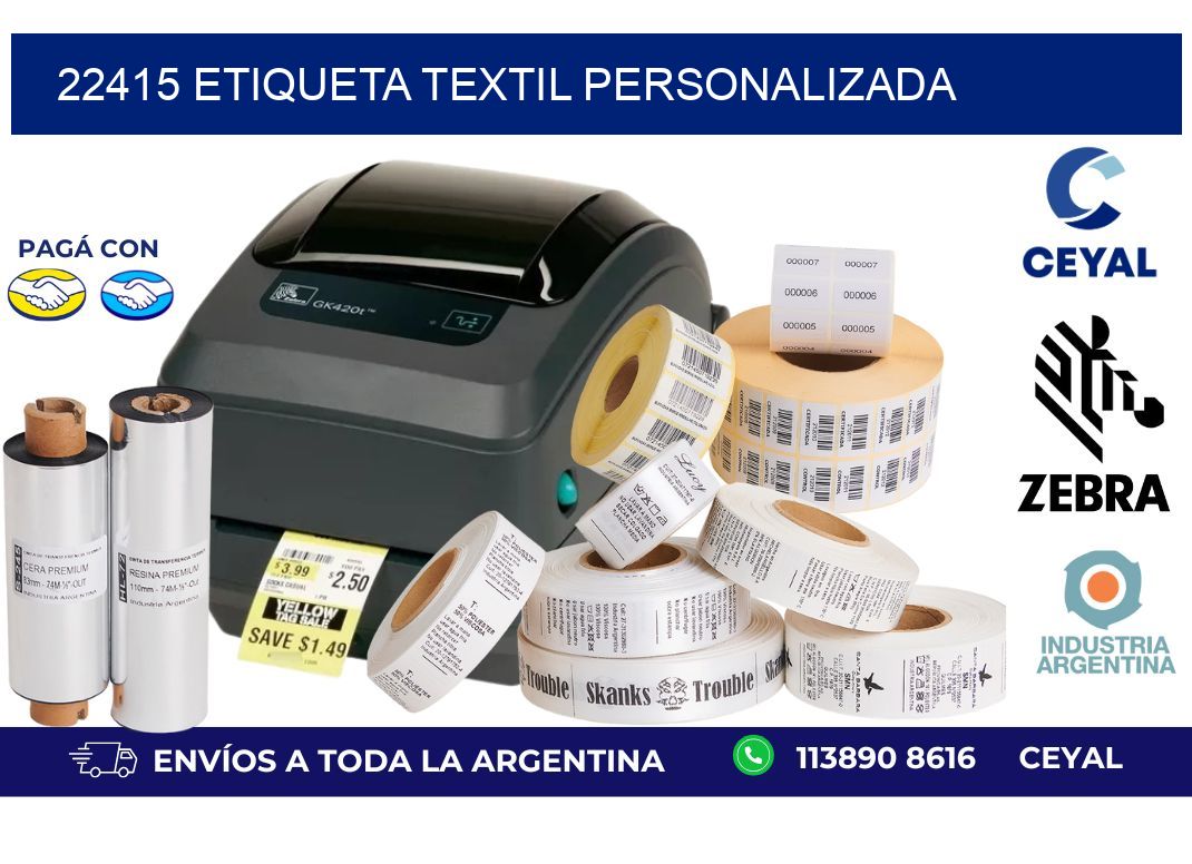 22415 Etiqueta textil personalizada