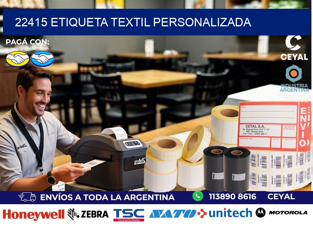 22415 Etiqueta textil personalizada
