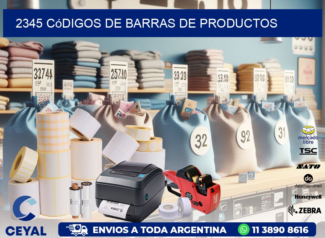 2345 Códigos de barras de productos