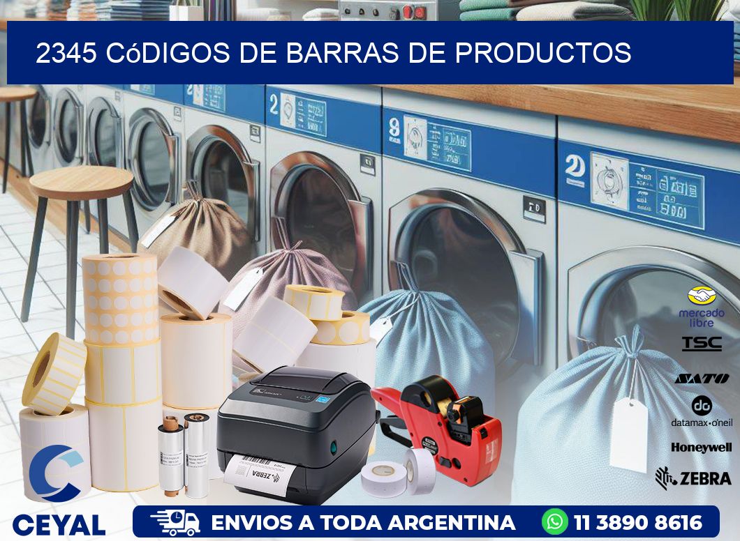 2345 Códigos de barras de productos
