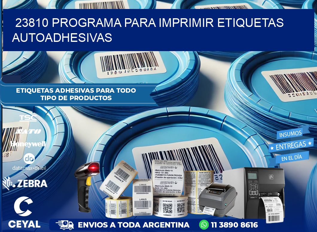 23810 Programa para imprimir etiquetas autoadhesivas