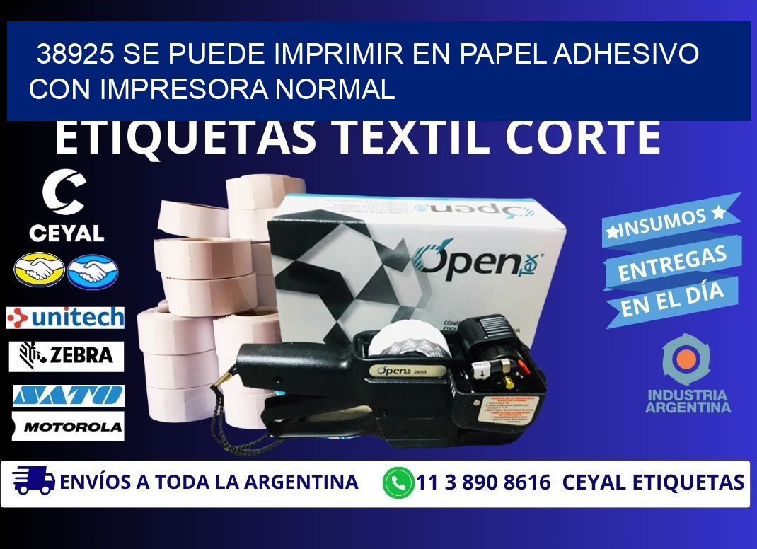 38925 Se puede imprimir en papel adhesivo con impresora normal