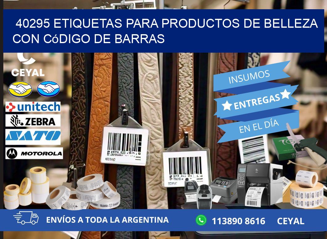 40295 etiquetas para productos de belleza con código de barras