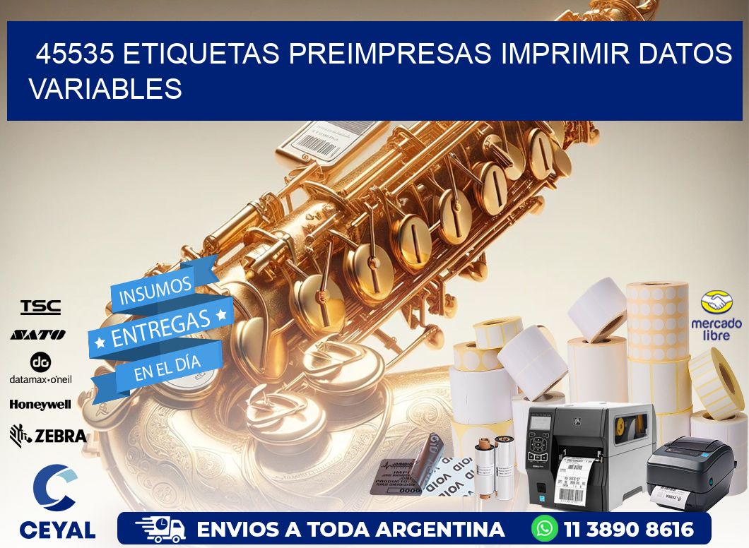 45535 Etiquetas preimpresas imprimir datos variables