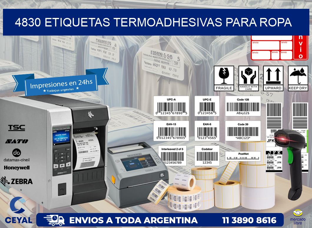 4830 Etiquetas termoadhesivas para ropa