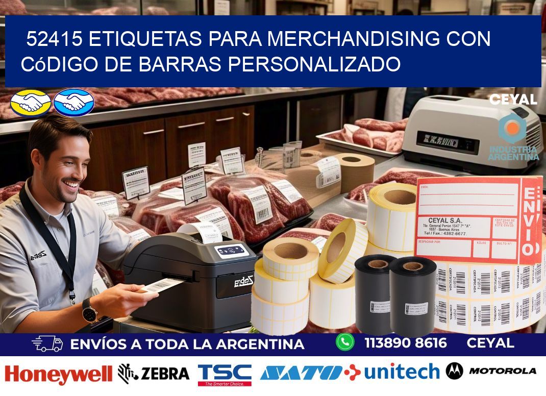 52415 etiquetas para merchandising con código de barras personalizado