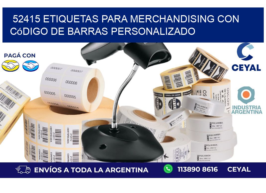 52415 etiquetas para merchandising con código de barras personalizado