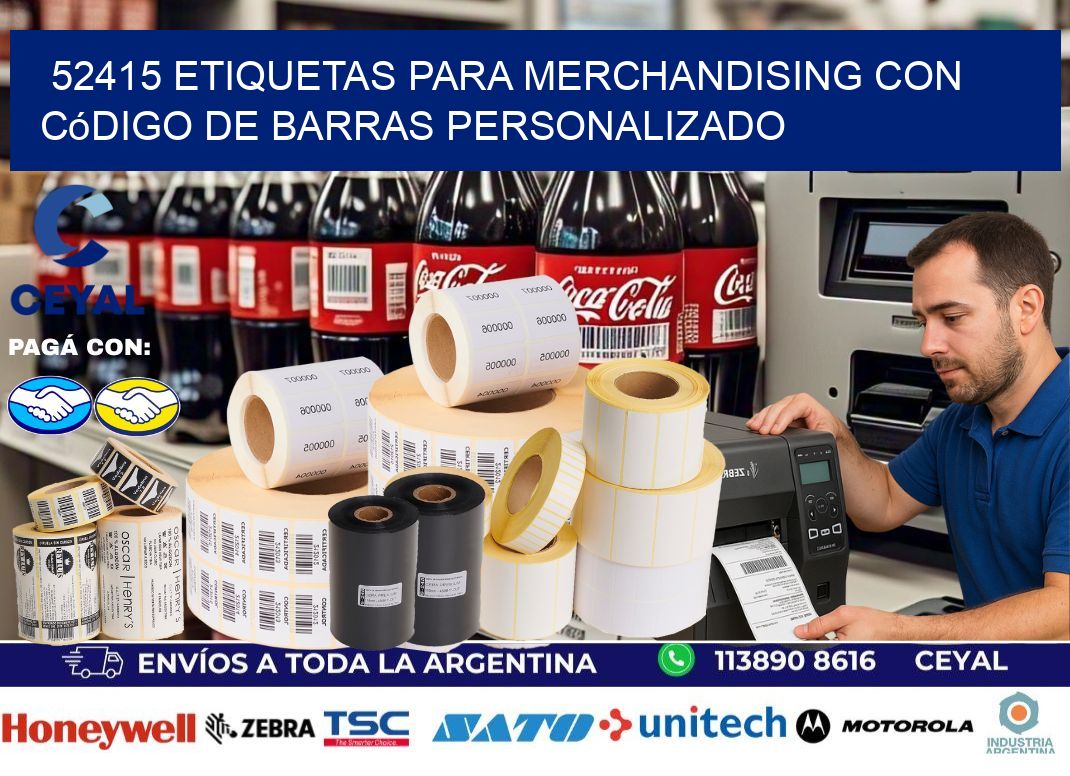 52415 etiquetas para merchandising con código de barras personalizado