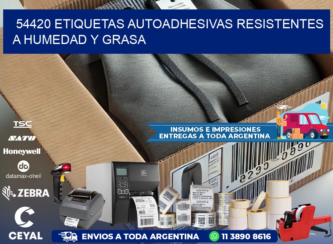 54420 etiquetas autoadhesivas resistentes a humedad y grasa
