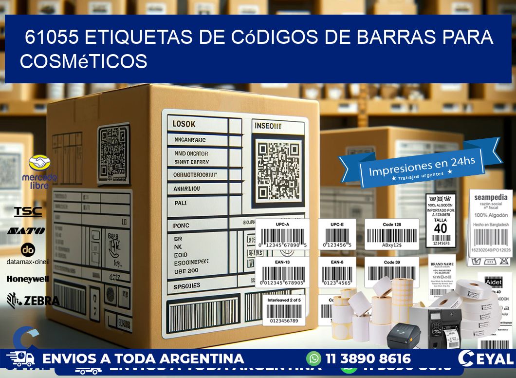 61055 etiquetas de códigos de barras para cosméticos