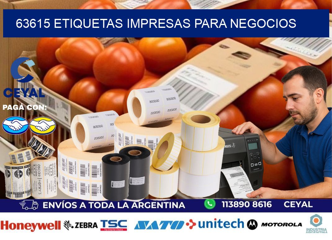 63615 etiquetas impresas para negocios