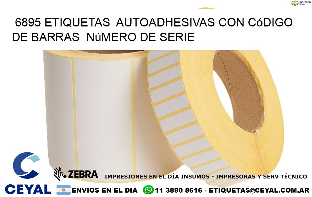 6895 etiquetas  autoadhesivas con código de barras  número de serie