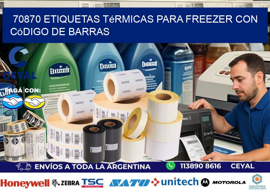 70870 etiquetas térmicas para freezer con código de barras