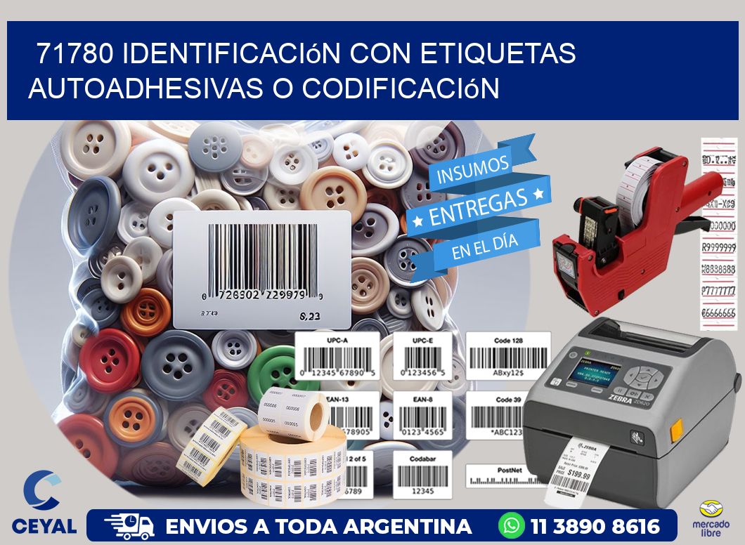 71780 identificación con etiquetas autoadhesivas o codificación