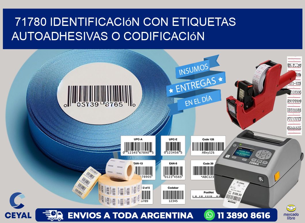 71780 identificación con etiquetas autoadhesivas o codificación