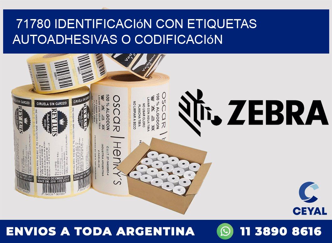 71780 identificación con etiquetas autoadhesivas o codificación