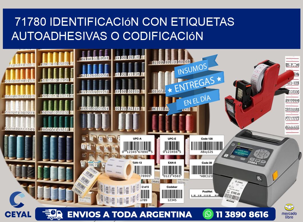 71780 identificación con etiquetas autoadhesivas o codificación