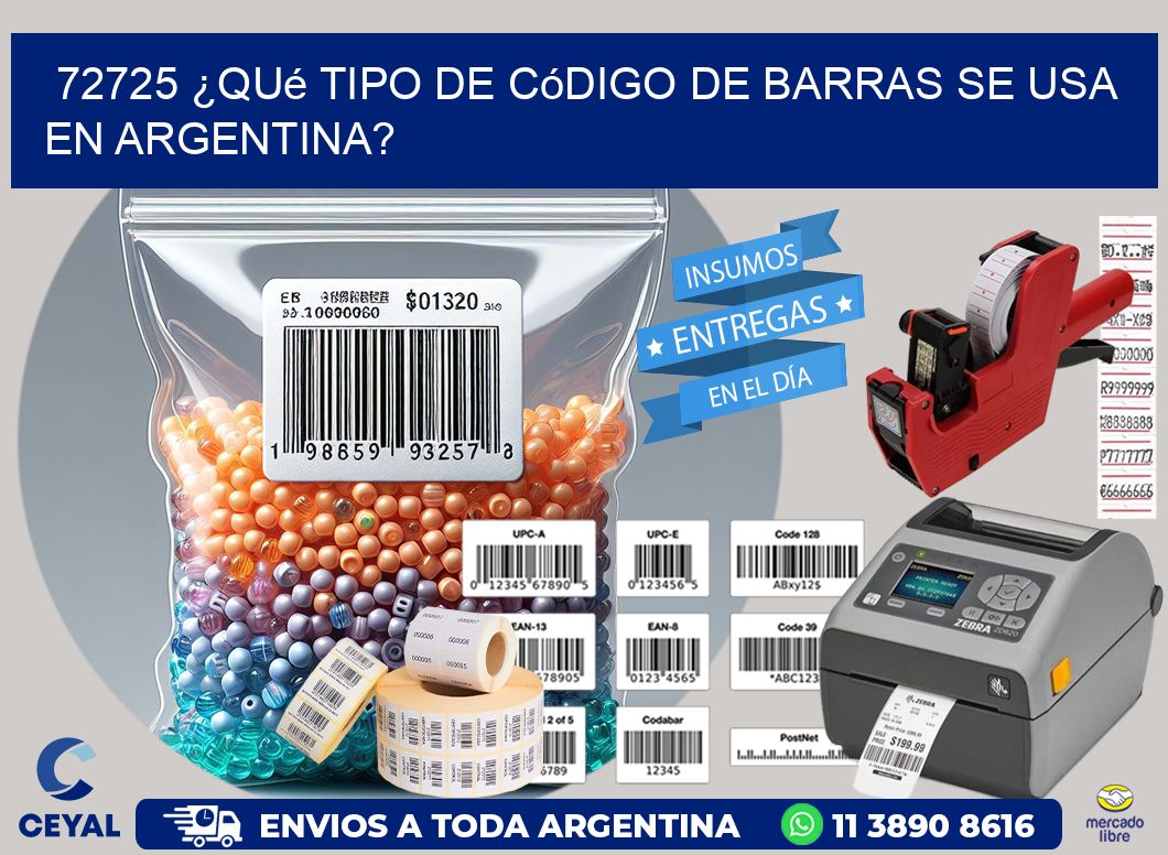 72725 ¿Qué tipo de código de barras se usa en Argentina?
