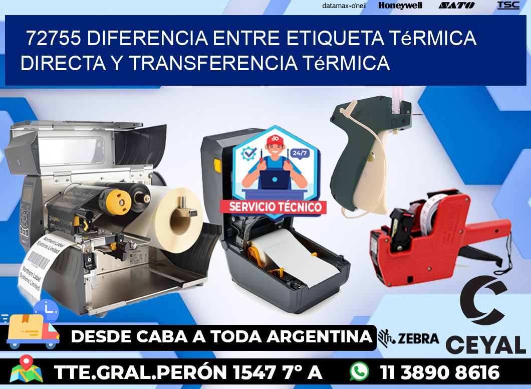72755 diferencia entre etiqueta térmica directa y transferencia térmica