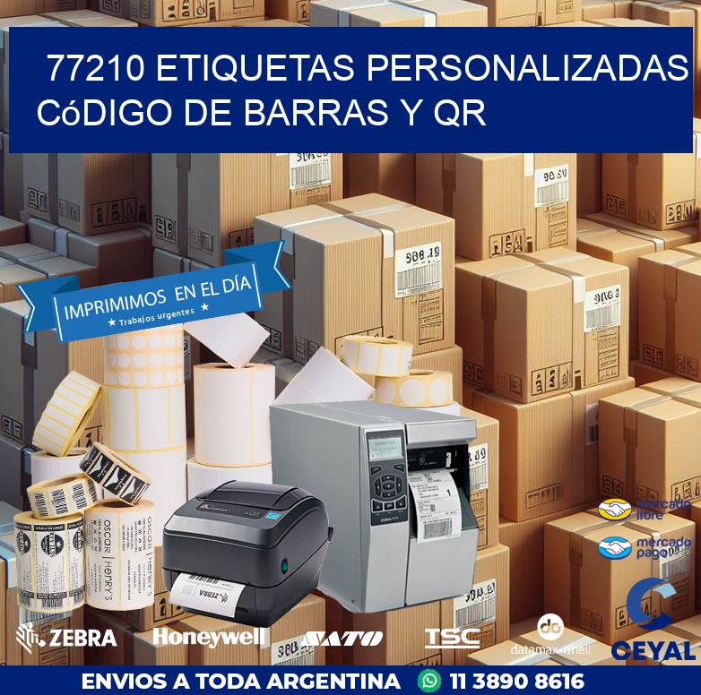 77210 etiquetas personalizadas código de barras y QR