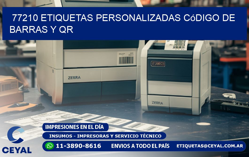 77210 etiquetas personalizadas código de barras y QR