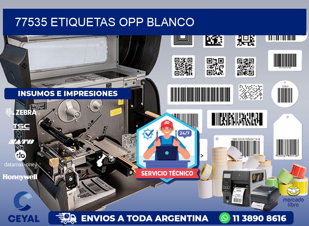 77535 etiquetas OPP blanco