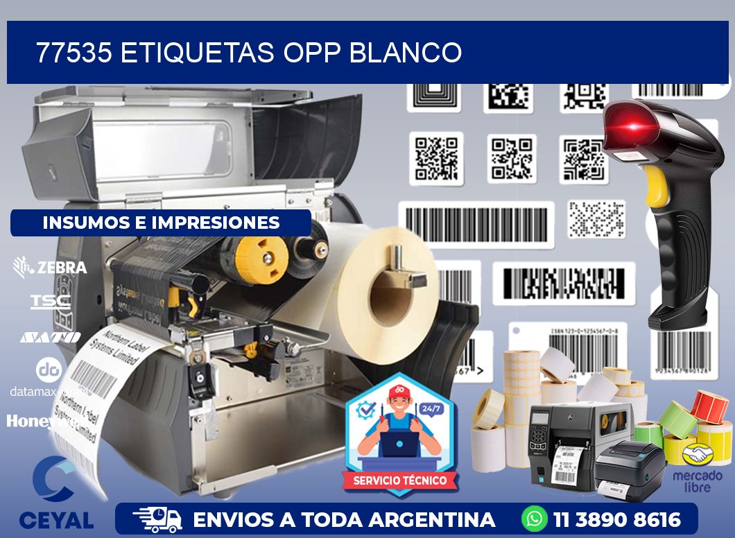 77535 etiquetas OPP blanco