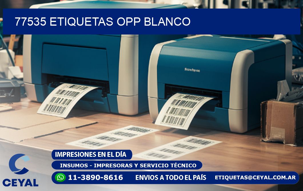 77535 etiquetas OPP blanco