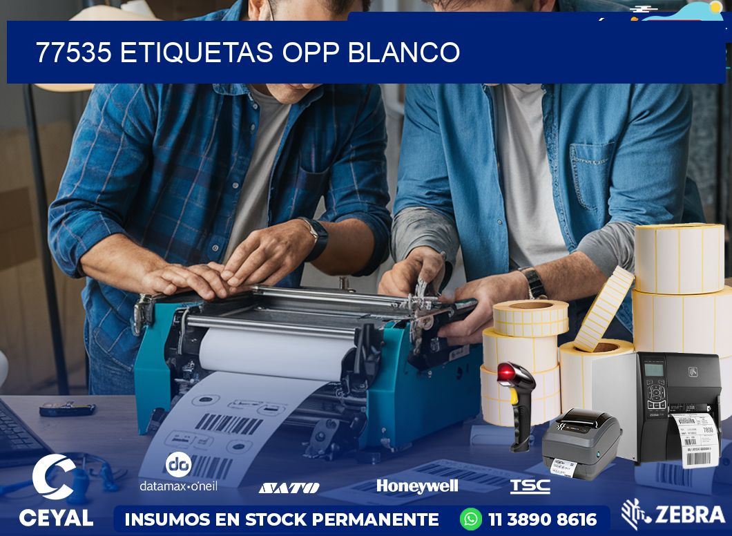 77535 etiquetas OPP blanco
