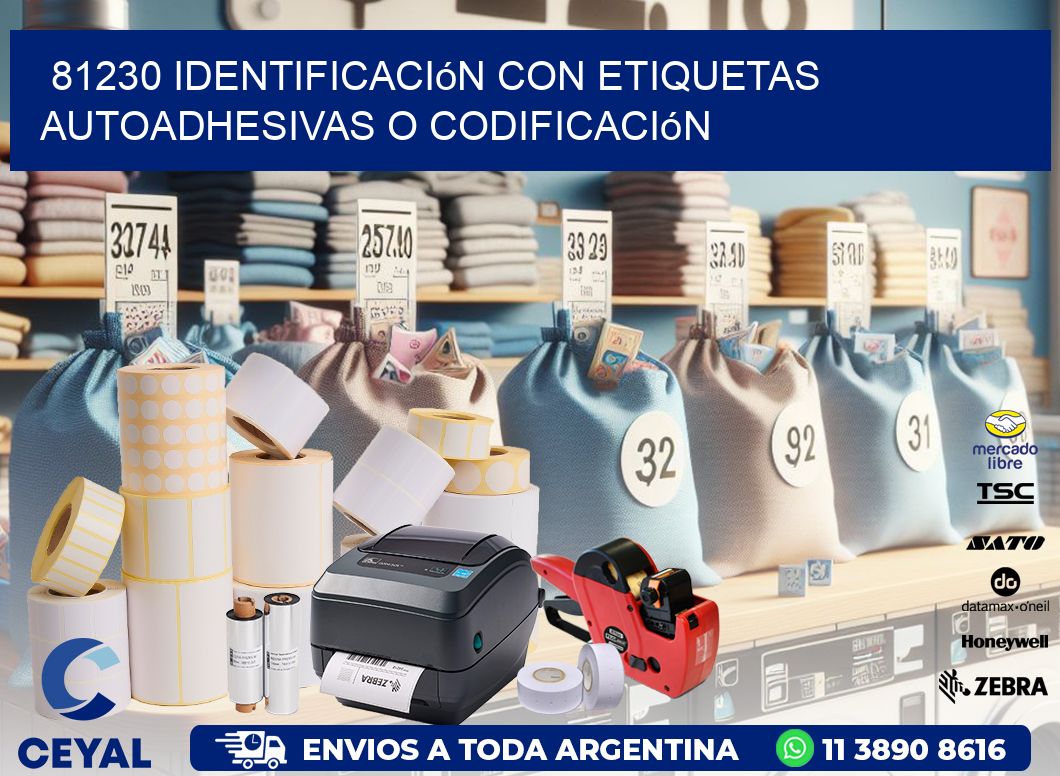 81230 identificación con etiquetas autoadhesivas o codificación