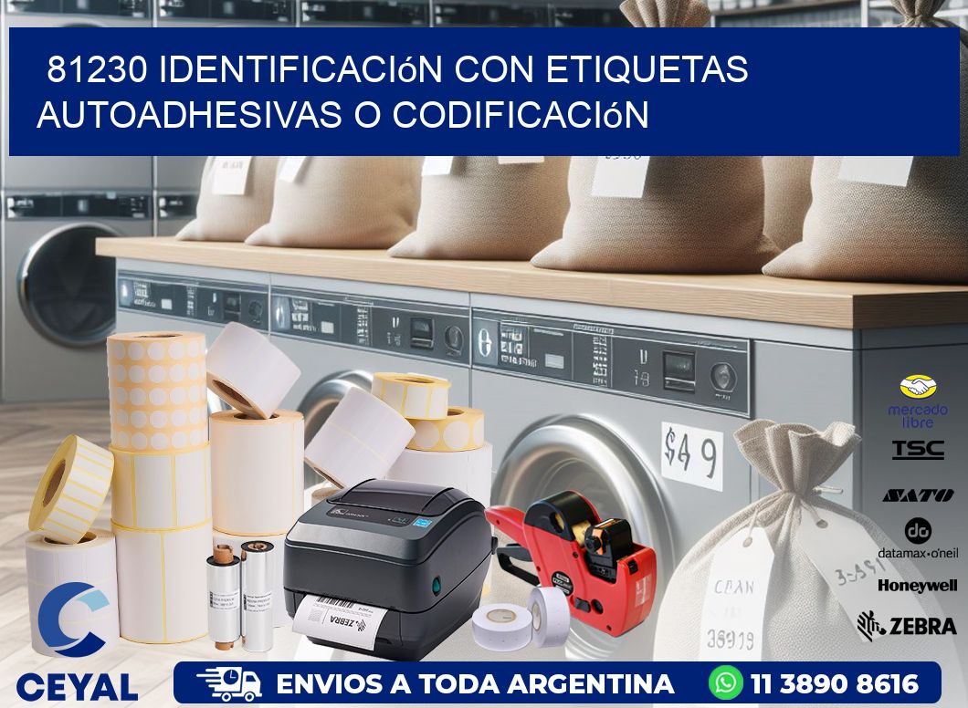 81230 identificación con etiquetas autoadhesivas o codificación