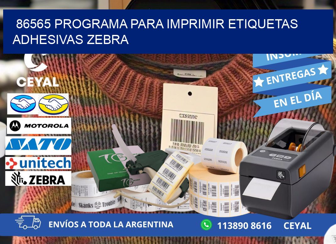 86565 Programa para imprimir etiquetas adhesivas zebra