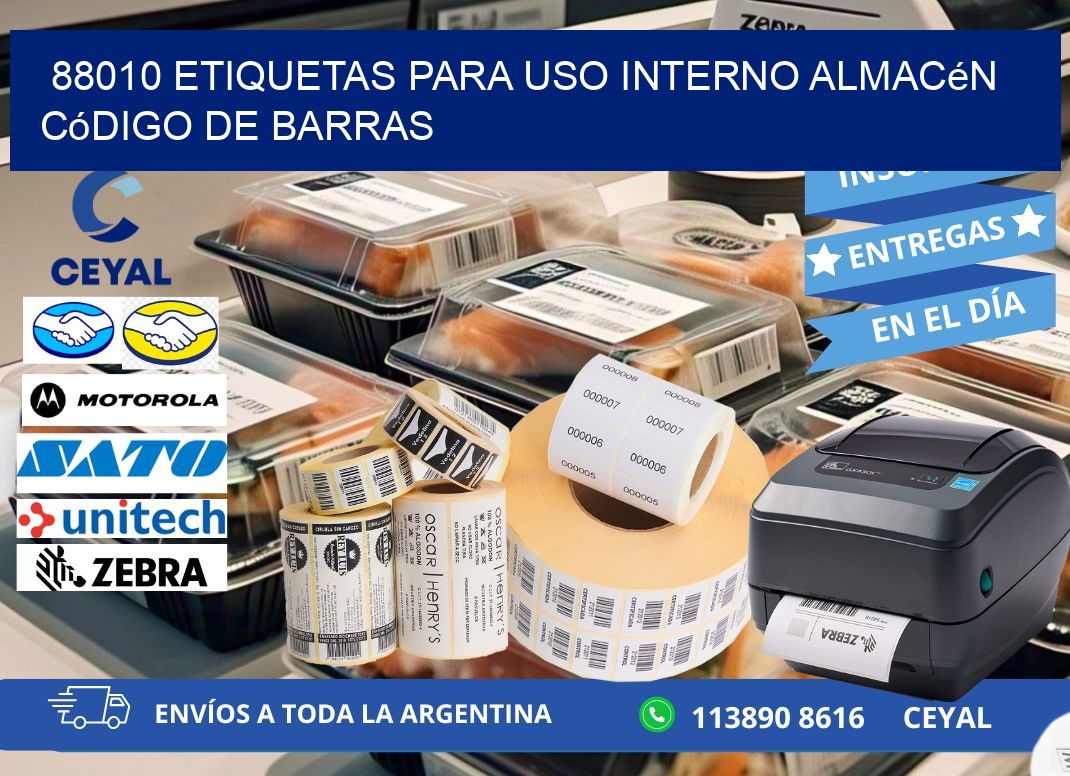 88010 etiquetas para uso interno almacén código de barras