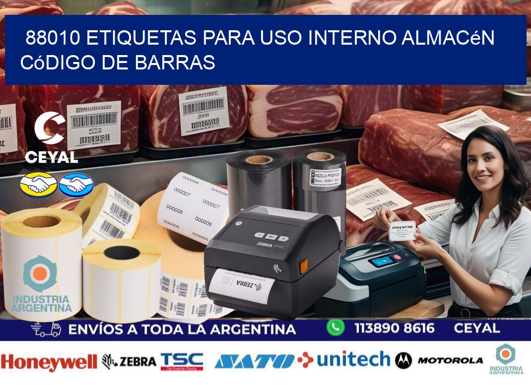 88010 etiquetas para uso interno almacén código de barras