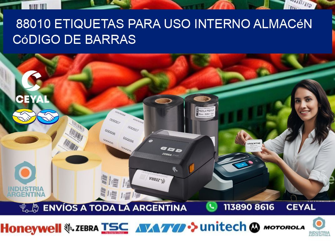 88010 etiquetas para uso interno almacén código de barras