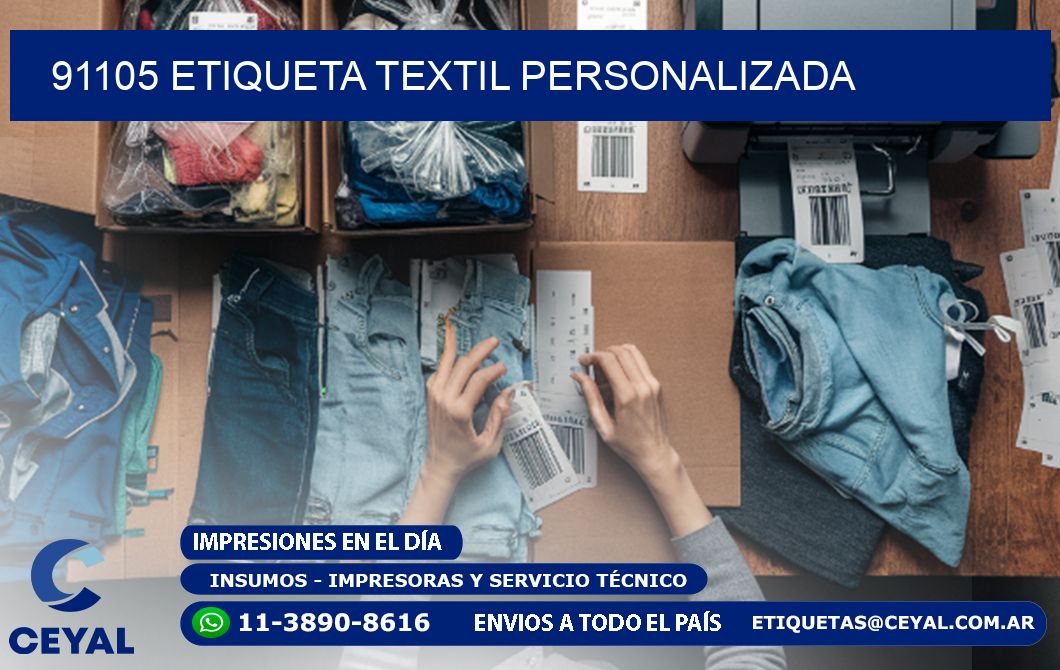 91105 Etiqueta textil personalizada