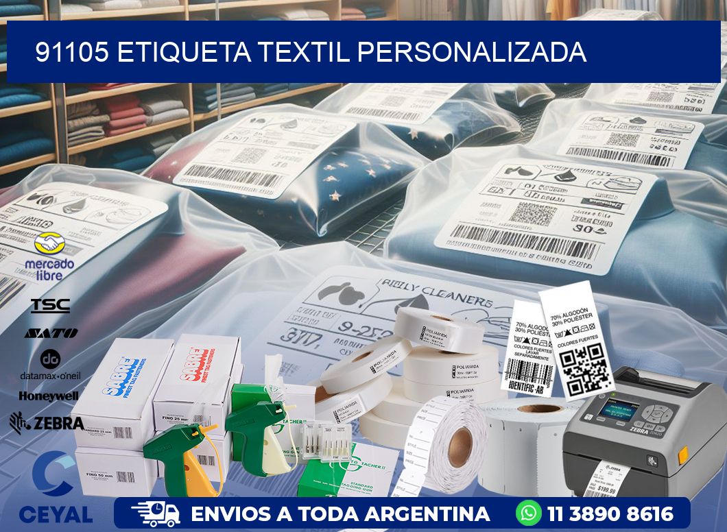 91105 Etiqueta textil personalizada